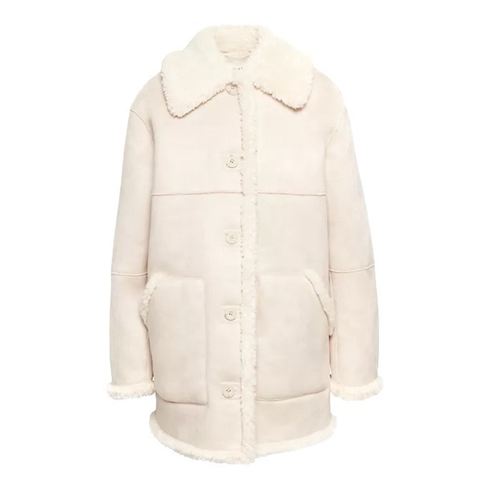 Aritzia Cream Shearling Jacket